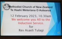 welcome slide for Induction of Asaeli Tulagi