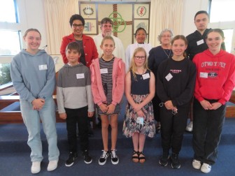 Confirmed children at Confirmation service