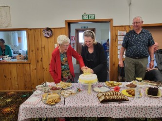 cutting Cake - Matamata 50th Anniversary