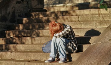 Workshop child on steps